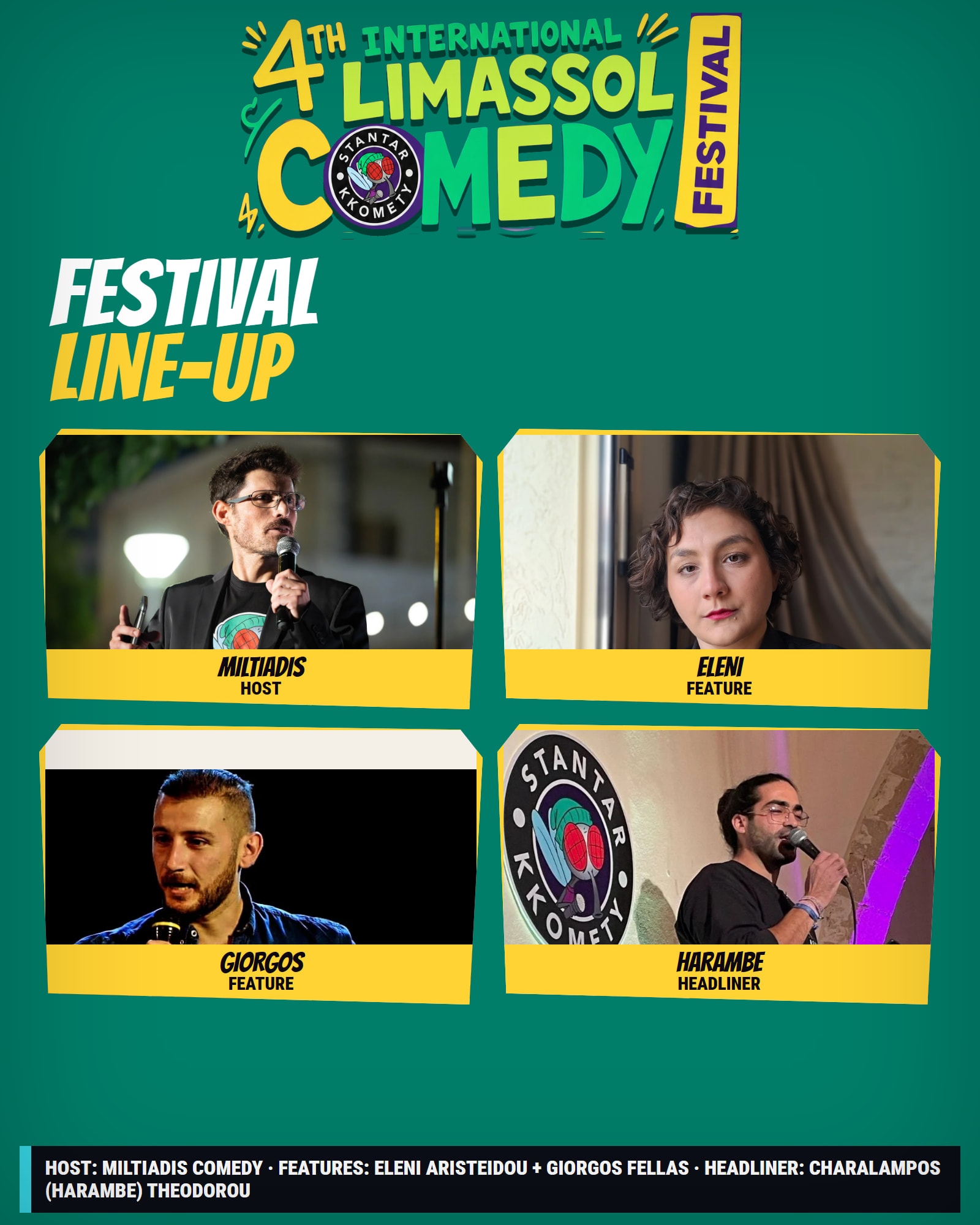 Greek Line-up, 4th International Limassol Comedy Festival poster