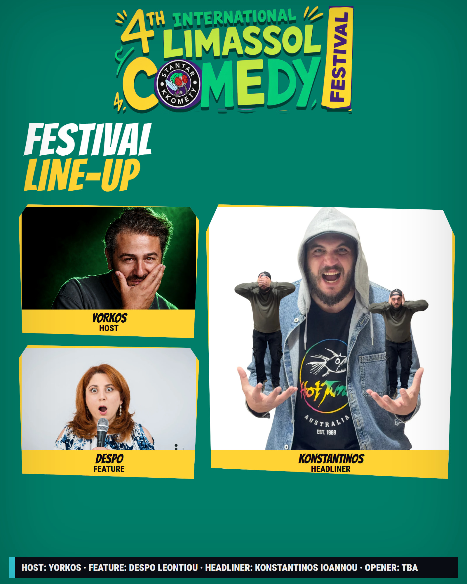 Cypriot Greek Line-up, 4th International Limassol Comedy Festival poster