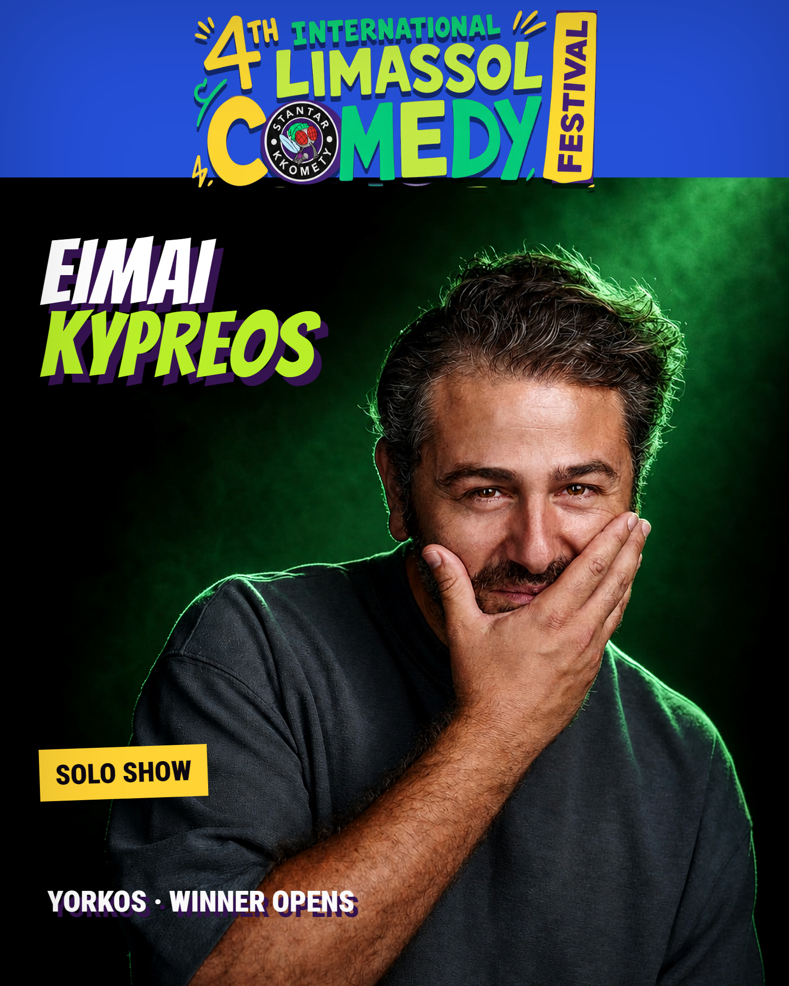 Eimai Kypreos — Yorkos Solo, 4th International Limassol Comedy Festival poster