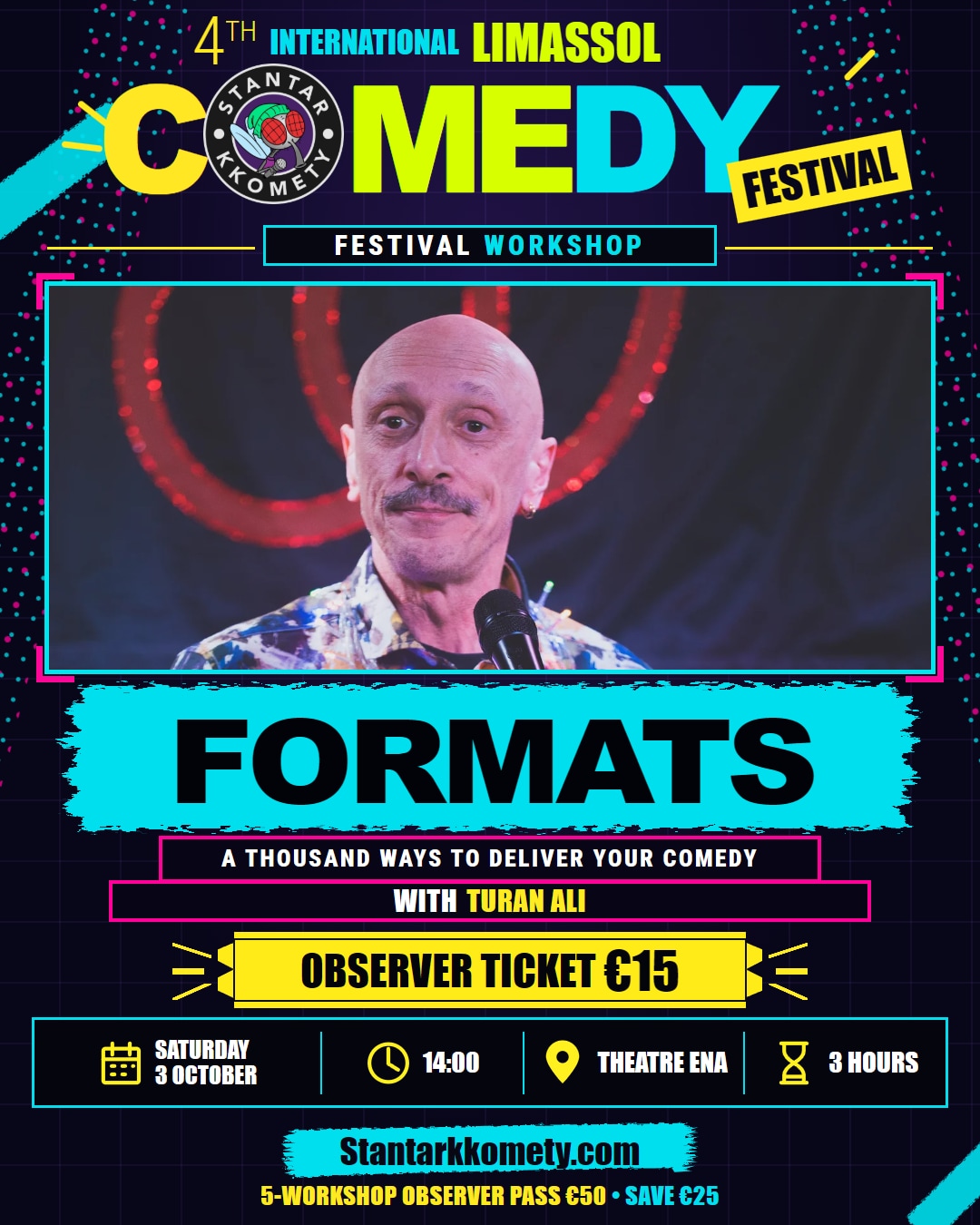 Formats workshop poster with Turan Ali, Saturday 3 October at 14:00 at Theatre Ena.